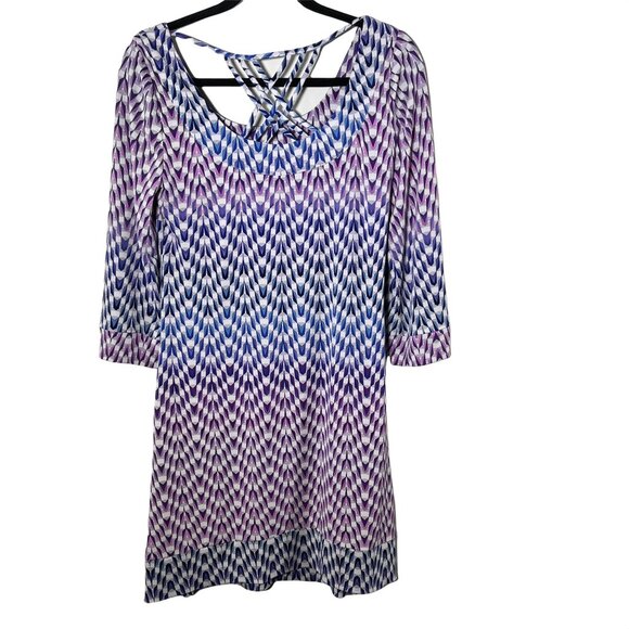 Jessica Simpson Dress Womens 6 Small A Line Blue Purple Casual Work Stretch - Picture 7 of 12